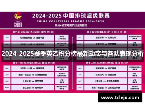 2024-2025赛季英乙积分榜最新动态与各队表现分析